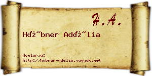 Hübner Adélia névjegykártya